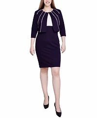 Ny Collection Women's 3/4 Sleeve Two Piece Dress Set