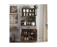 gaomon Kitchen Pantry Cabinet, 71" Tall Kitchen Hutch Storage Cabinet with Microwave Stand