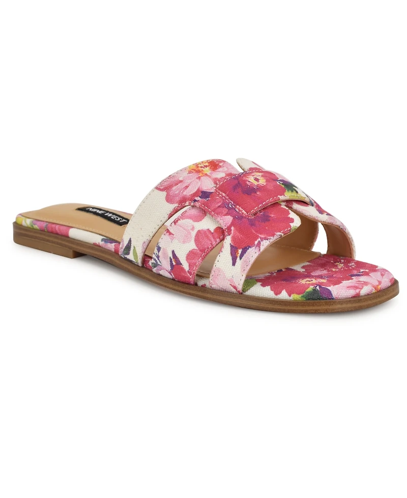 Nine West Women's Germani Woven Flat Slip-On Sandals