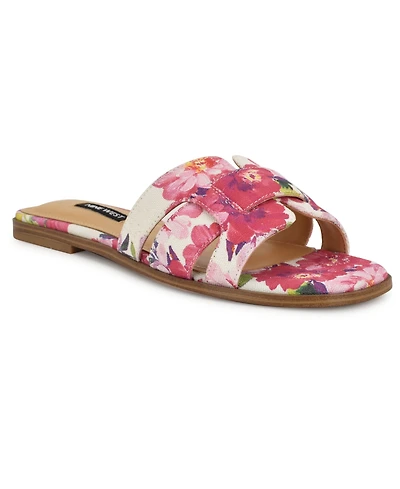 Nine West Women's Germani Woven Flat Slip-On Sandals