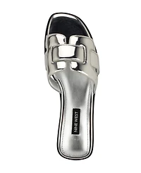 Nine West Women's Germani Woven Flat Slip-On Sandals