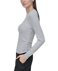 Dkny Sport Women's Ribbed Ruched Top