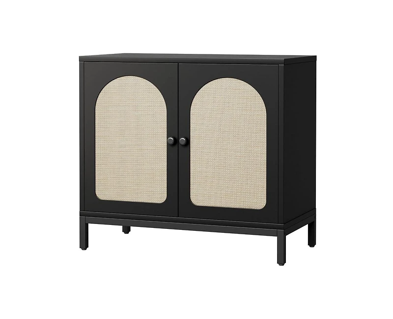 gaomon Buffet Cabinet with Storage, Kitchen Storage Cabinet with Rattan Doors, Accent Cabinet with Adjustable Shelves, Sideboard Cabinet Cupboard Cons
