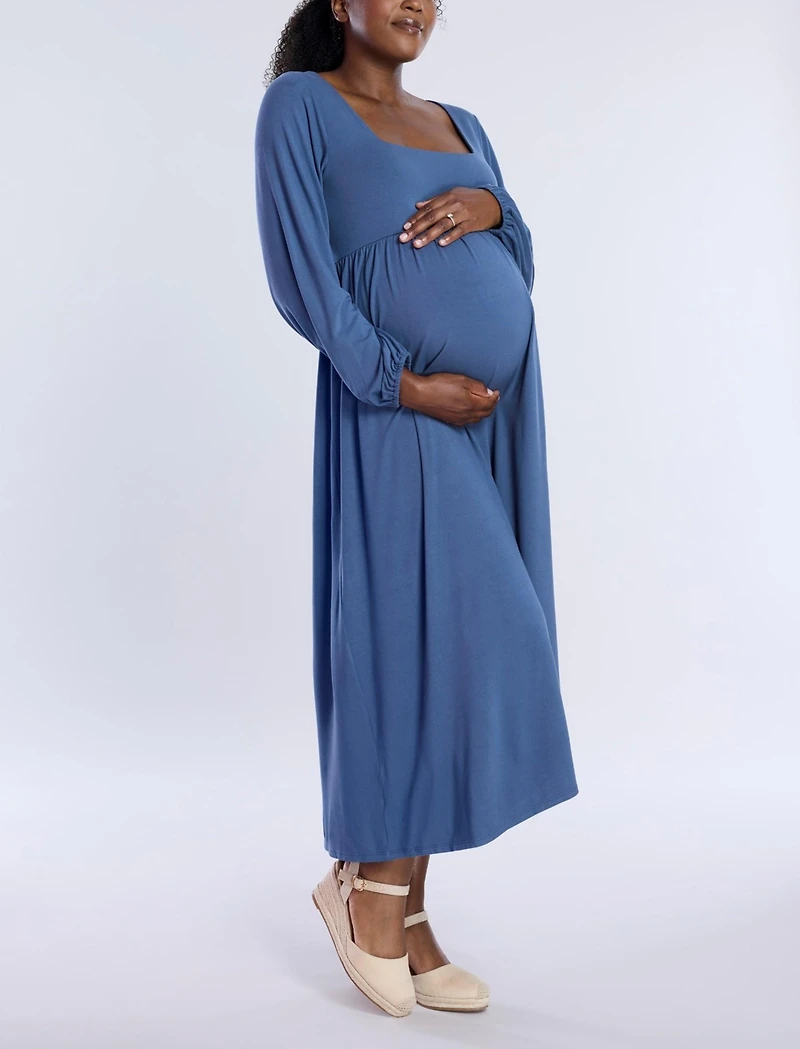 Motherhood Maternity Long Sleeve Empire Waist Maxi Dress