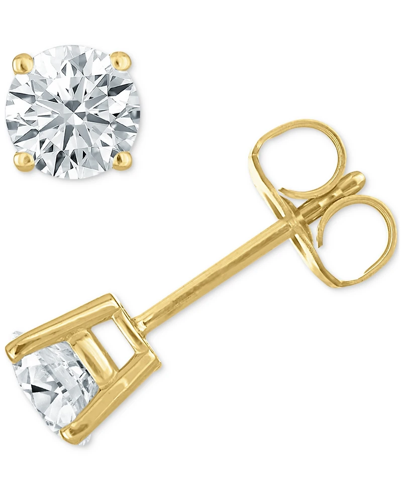Diamond Four Prong Stud Earrings (3/8 ct. tw) 14k White Gold or