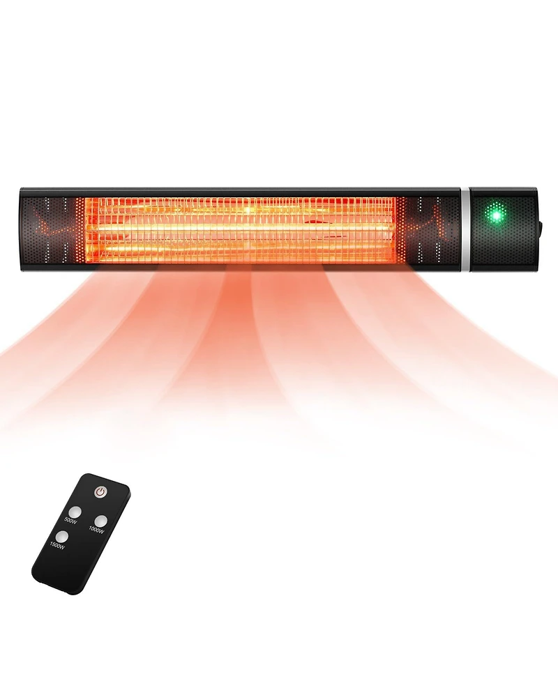 Sugift 1500W Outdoor Electric Patio Heater with Remote Control-Black