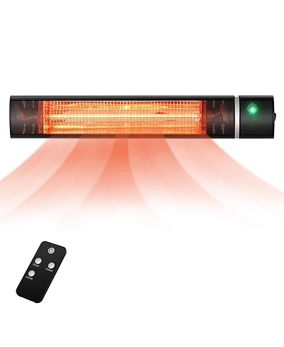 Sugift 1500W Outdoor Electric Patio Heater with Remote Control-Black