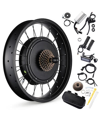 Yescom 20"x4" Fat Tire 48V Ebike Electric Rear Wheel Bicycle Conversion Kit Lcd 1000W Dual Controller