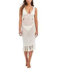 Red Carter Women's Crochet Fringe Dress Swim Cover-Up