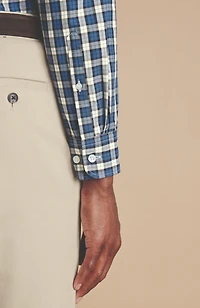 Charles Tyrwhitt Men's Slim Fit Plaid Check Non-Iron Stretch Poplin Shirt