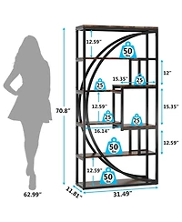 Tribesigns 70.8 inch Tall Bookshelf with 8 Open Storage Shelf,Industrial 5-Tier Etagere Bookcase