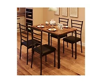 gaomon 5 Piece Dining Table Set, Modern & Retro Kitchen Table Furniture for Dining Room, Compact Space-Saving Table Set, Metal Frame Wood Tabletop, 4