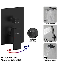 Slickblue Waterfall Tub and Shower Faucet Set For Rain Shower System