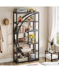 Tribesigns 70.8 inch Tall Bookshelf with 8 Open Storage Shelf,Industrial 5-Tier Etagere Bookcase,2PC