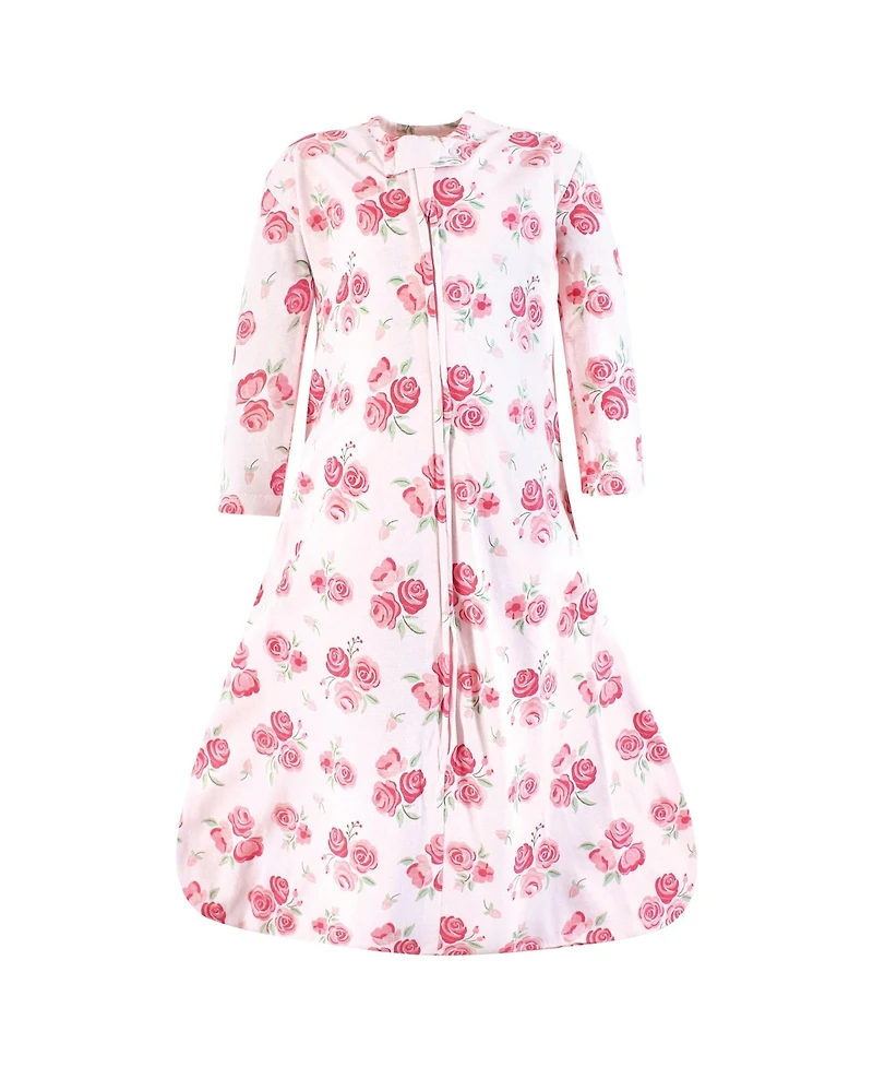 Hudson Baby Girls Cozy Long-Sleeve Cotton Jersey Wearable Blanket