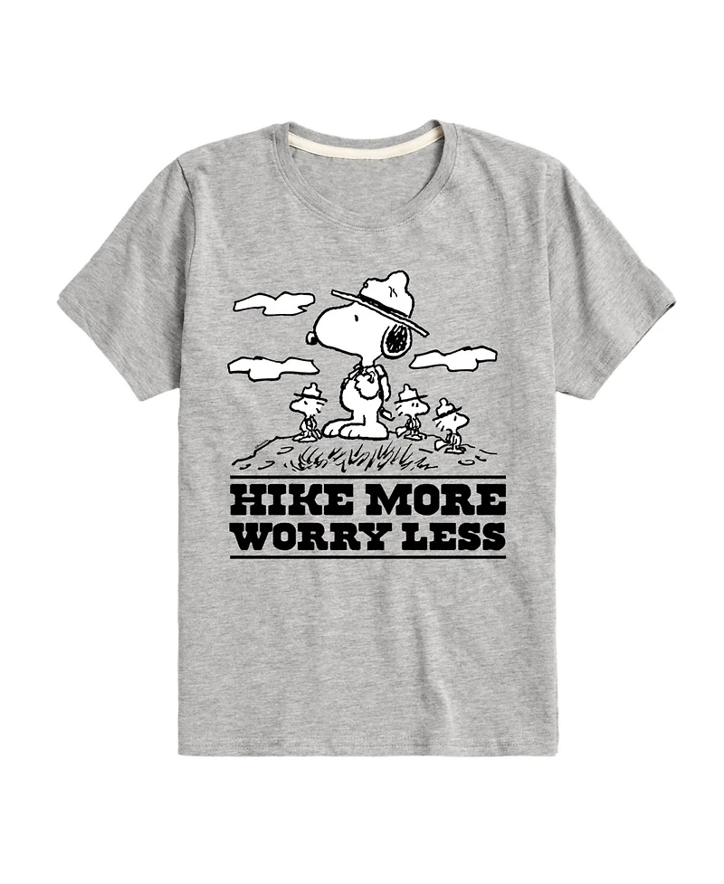 Peanuts Big Boys Snoopy Hike More Worry Less Graphic Tee