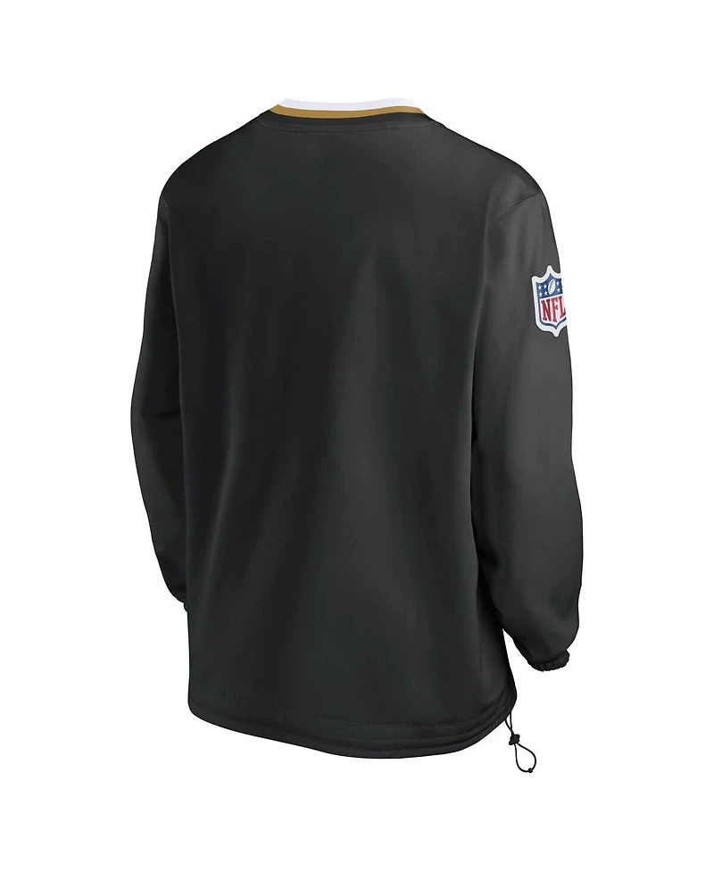Nike Men's Black New Orleans Saints 2023 Sideline V-Neck Pullover Windshirt