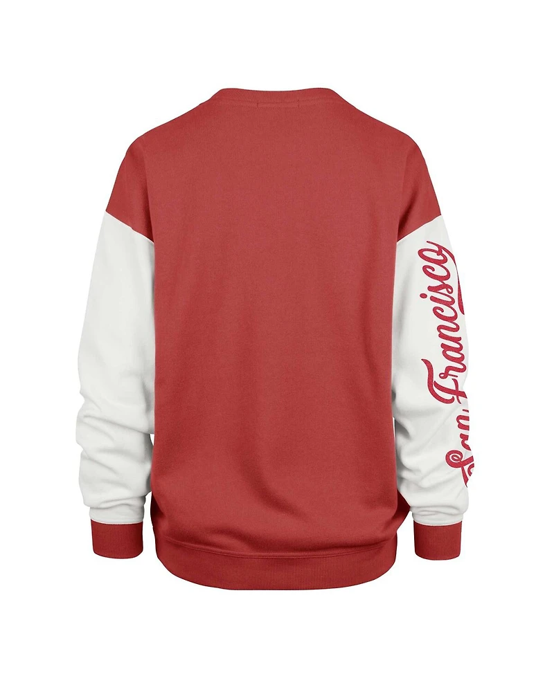 '47 Brand Women's Scarlet San Francisco 49ers Double Header Rise Andie Pullover Sweatshirt