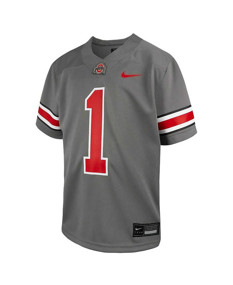 Nike Big Boys and Girls 1 Steel Ohio State Buckeyes Alternate Game Jersey
