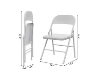 Dining Chairs Set of 4, Foldable with Metal Frame Hold Up to 350 Pounds, Portable Beige Kitchen Chair Suitable for Room, Living R