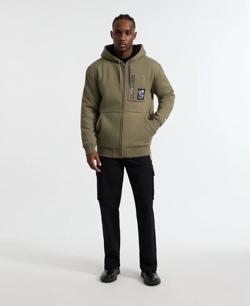 Ecko Unltd Men's Printed Zip Sherpa Hoodie