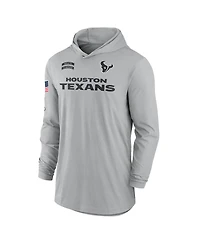Nike Men's Gray Houston Texans 2024 Salute to Service Lightweight Performance Long Sleeve Hooded T-Shirt