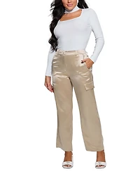 Guess Women's Tori Long-Sleeve Ribbed Cutout-Detail Top