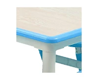 gaomon Modern Kids Table and 6 Chair Set, 47.20" Height Adjustable Toddler Table and 6 Chairs Set with Non-Slip Table Legs&Organizer Graffiti Desktop