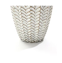 LuxenHome Modern Geometric Pattern Polyresin 19.5-Inch Tall Trumpet Vase