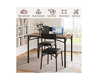 gaomon Dining Table Set for 4, Kitchen Table with 4 Upholstered Chairs, 5 Piece Rectangular Dining Room Table Set, for Small Space, Apartment, Home