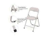 gaomon Folding Chairs 4 Pack, Outdoor & Indoor Event Portable Metal Folding Chairs with Cushion, Non-Slip Feet Pads Stackable Chairs