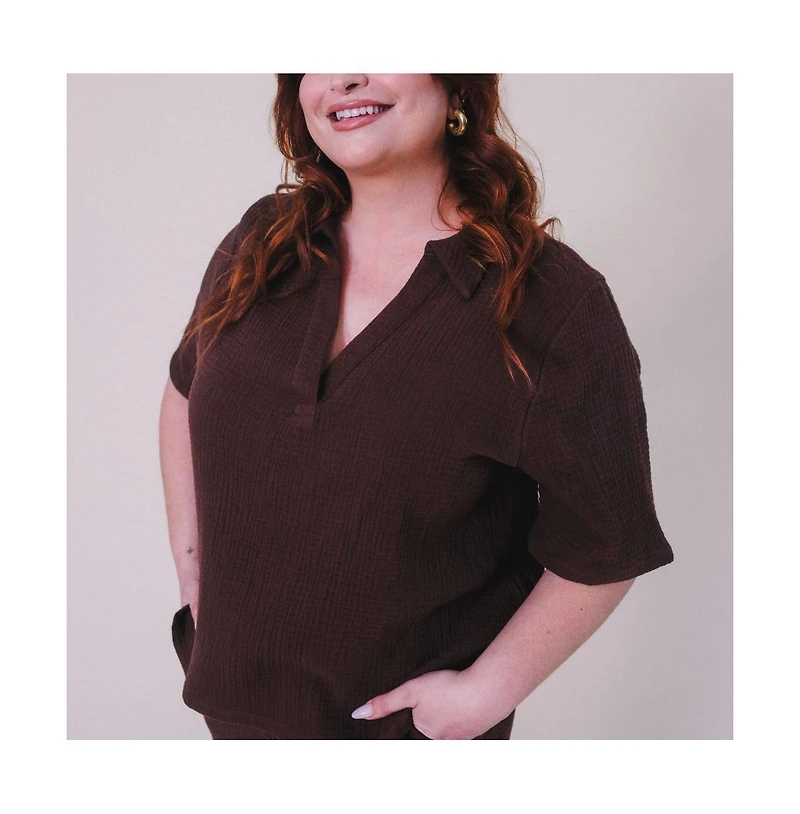 Poplinen Plus Size Sheila Organic Cotton Gauze Top