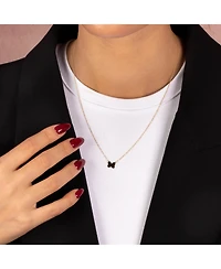 Butterfly Pendant Necklace 14K