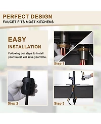 Casainc Single-Handle Pull-Down Sprayer Kitchen Faucet with Digital Display