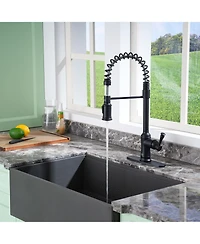 Casainc Single-Handle Spring Pull-Down Kitchen Faucet Single Hole Faucet 1.8 Gpm