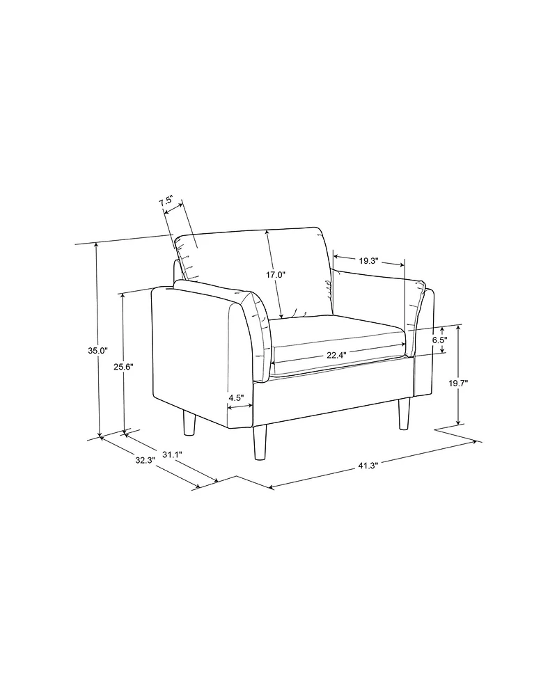Studio Living 41.3" Polyester Sydney Chair