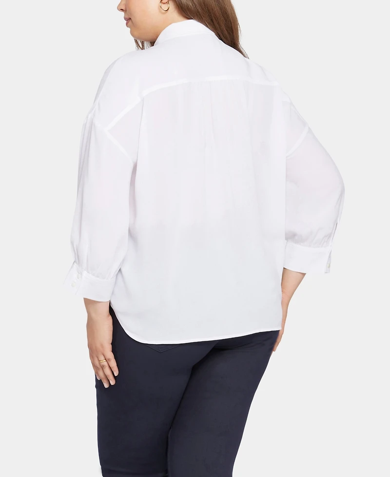 Nydj Plus Zoey Point Collar Blouse