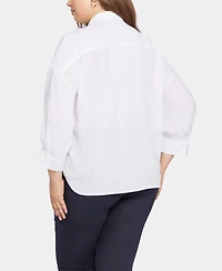 Nydj Plus Zoey Point Collar Blouse