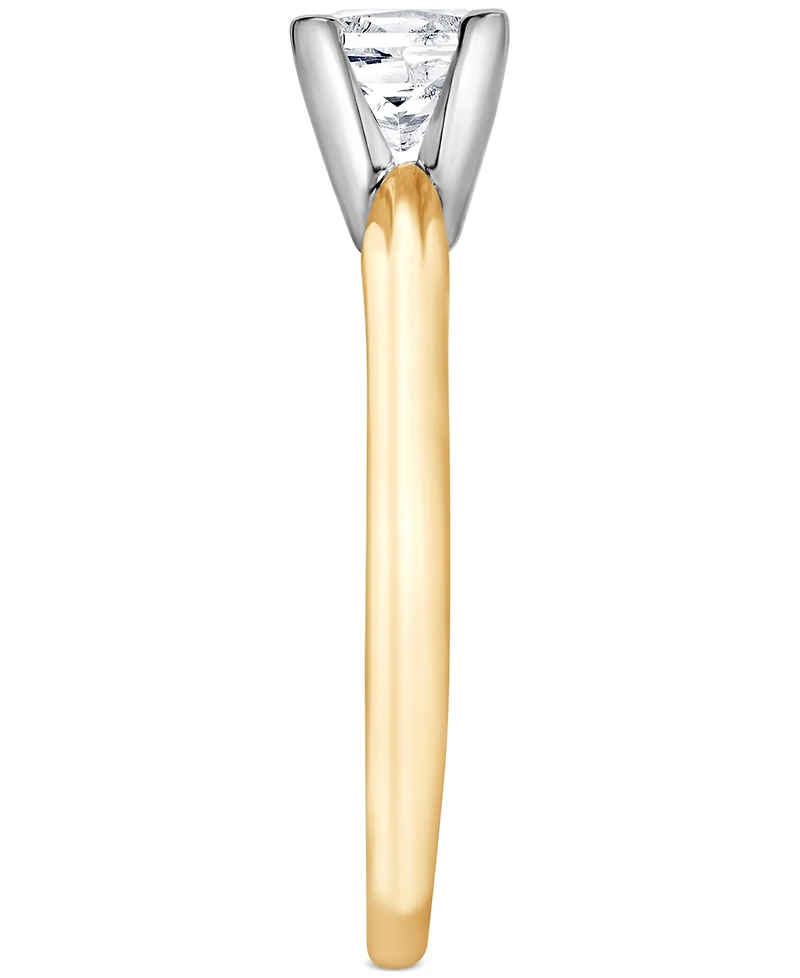 Diamond Princess-Cut Solitaire Ring (3/4 ct. t.w.) in 14k Yellow & White Gold