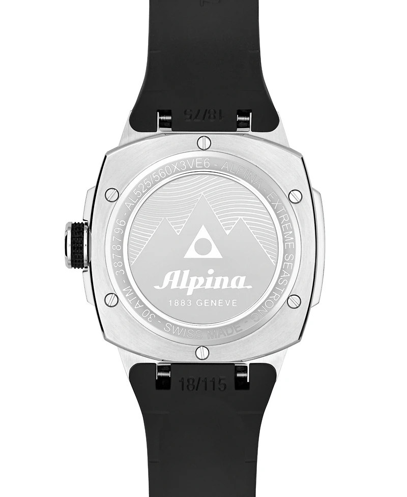 Alpina Men's Swiss Automatic Seastrong Extreme Black Rubber Strap Watch 39mm
