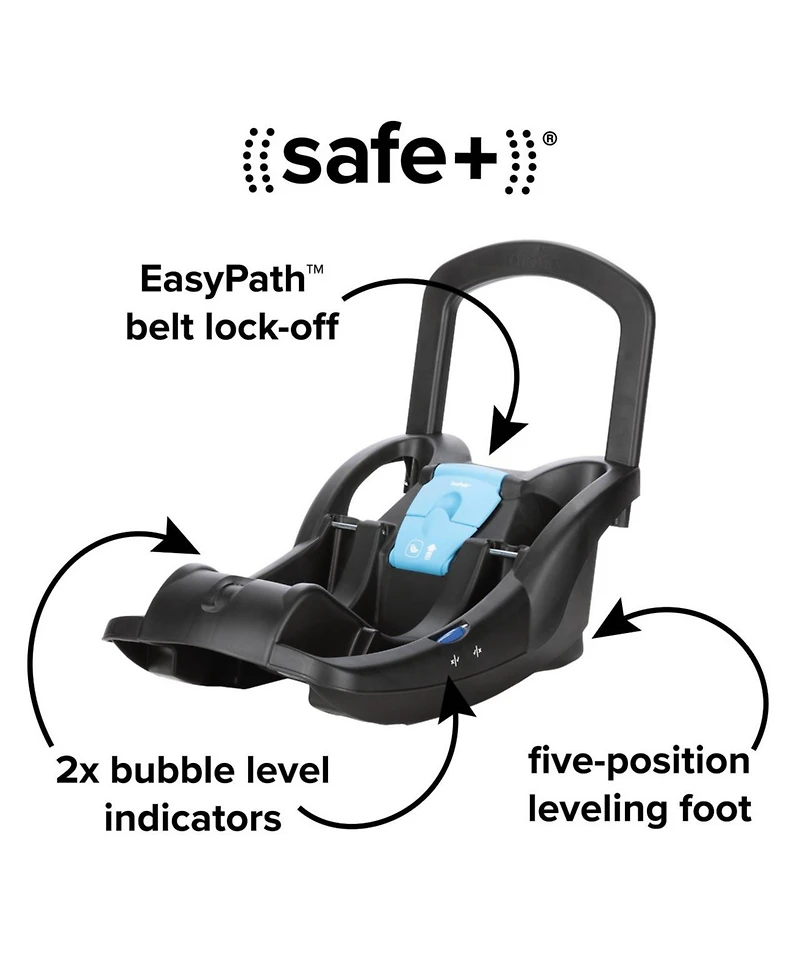 Diono Quantum 4 3-in-1 Travel System with LiteClik30 R SafePlus Infant Car Seat and Base, Gray Slate
