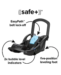 Diono Quantum 4 3-in-1 Travel System with LiteClik30 R SafePlus Infant Car Seat and Base, Gray Slate