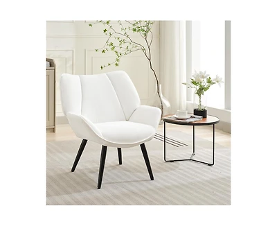 gaomon Modern Mid Century Accent Armchair, Comfortable Living Room Single Sofa for Bedroom, Corduroy Uphosltered Reading Chair for Office Study