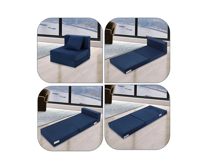 gaomon Folding Sofa Bed, Foldable Couch Bed with Pillow, Convertible Sleeper Chair Folding Sofa Mattress