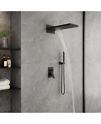 Casainc 22 Inch Luxury Waterfall Shower System Valve Kit with Handheld Spray