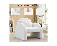 gaomon Sherpa Accent Chair,Teddy Upholstered Arm Single Sofa,Modern Fluffy Reading Chair for Living Room, Bedrooms, Corner,Mid Century Accent Armchair