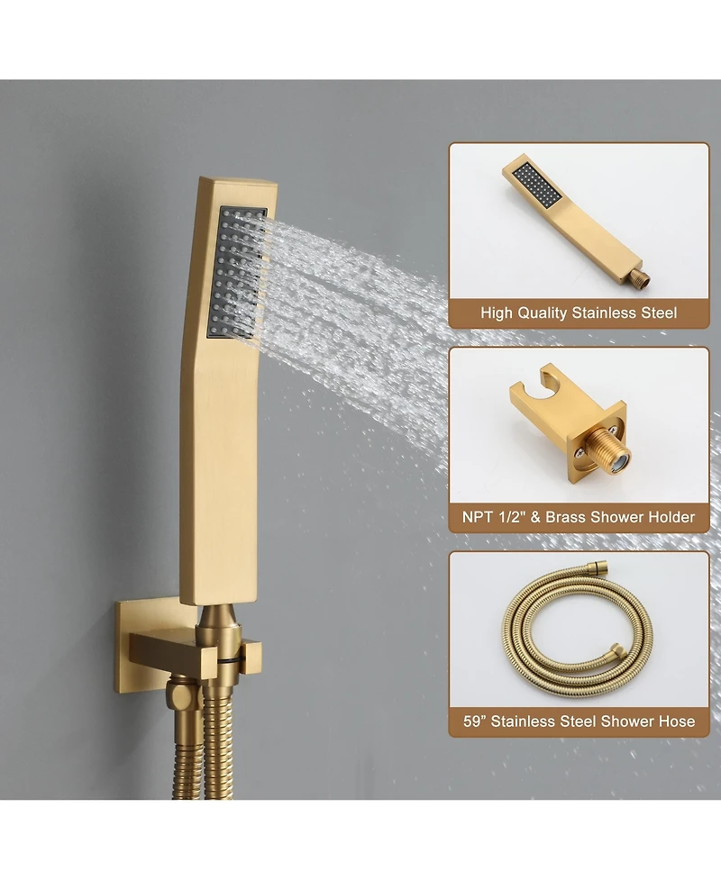 Casainc Single Handle 1-Spray Thermostatic 4-function Shower Faucet