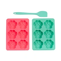 Country Living 3-Piece Silicone Baking Kit – Includes 2 Baking Trays (6-Cavity Paw Print Mold) & Spatula – for Dog Treats