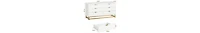 Dresser For Bedroom, Large 6 Drawer Dresser Organizer With Golden Metal Handle And Legs, Modern Chest Of Drawers, Large Dresser For Closet, Hallway, L