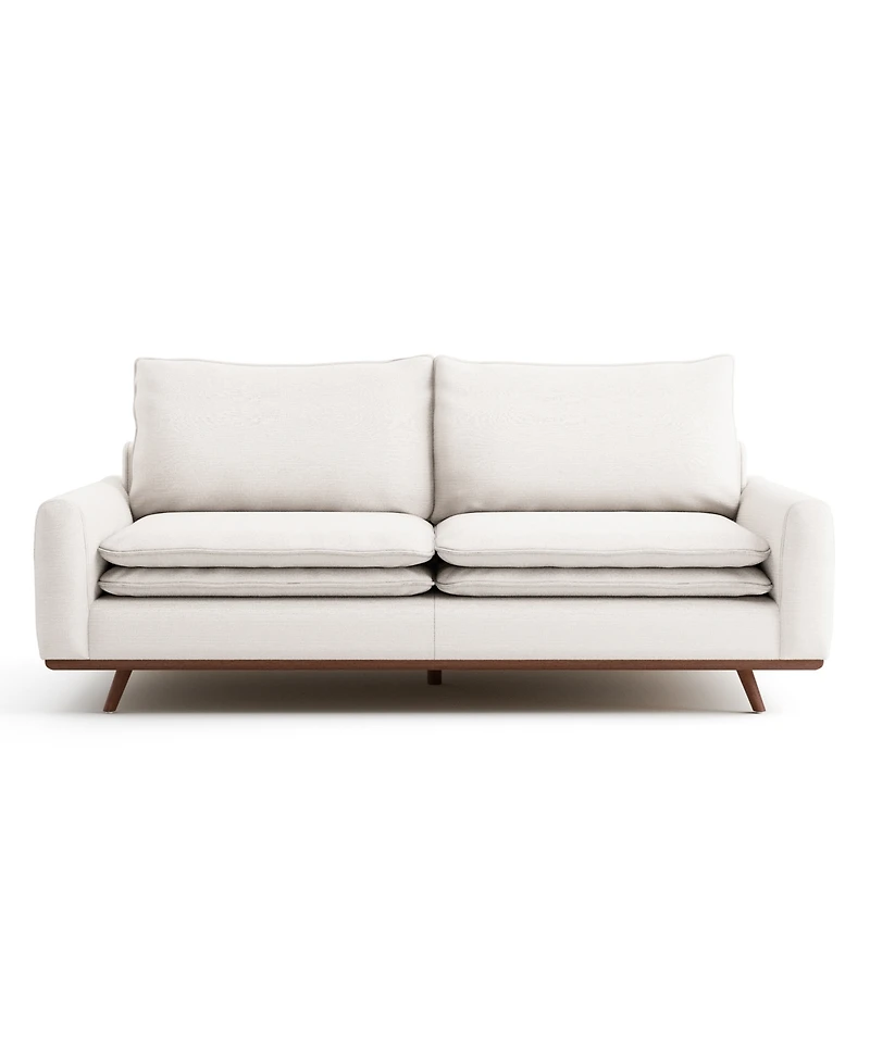 Furniture of America 83" Kasi Cotton Round Arm Sofa